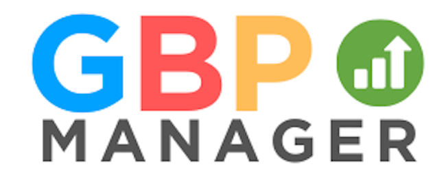 GBP Manager logo featuring colorful text and an upward trend icon, representing local SEO and digital marketing services.