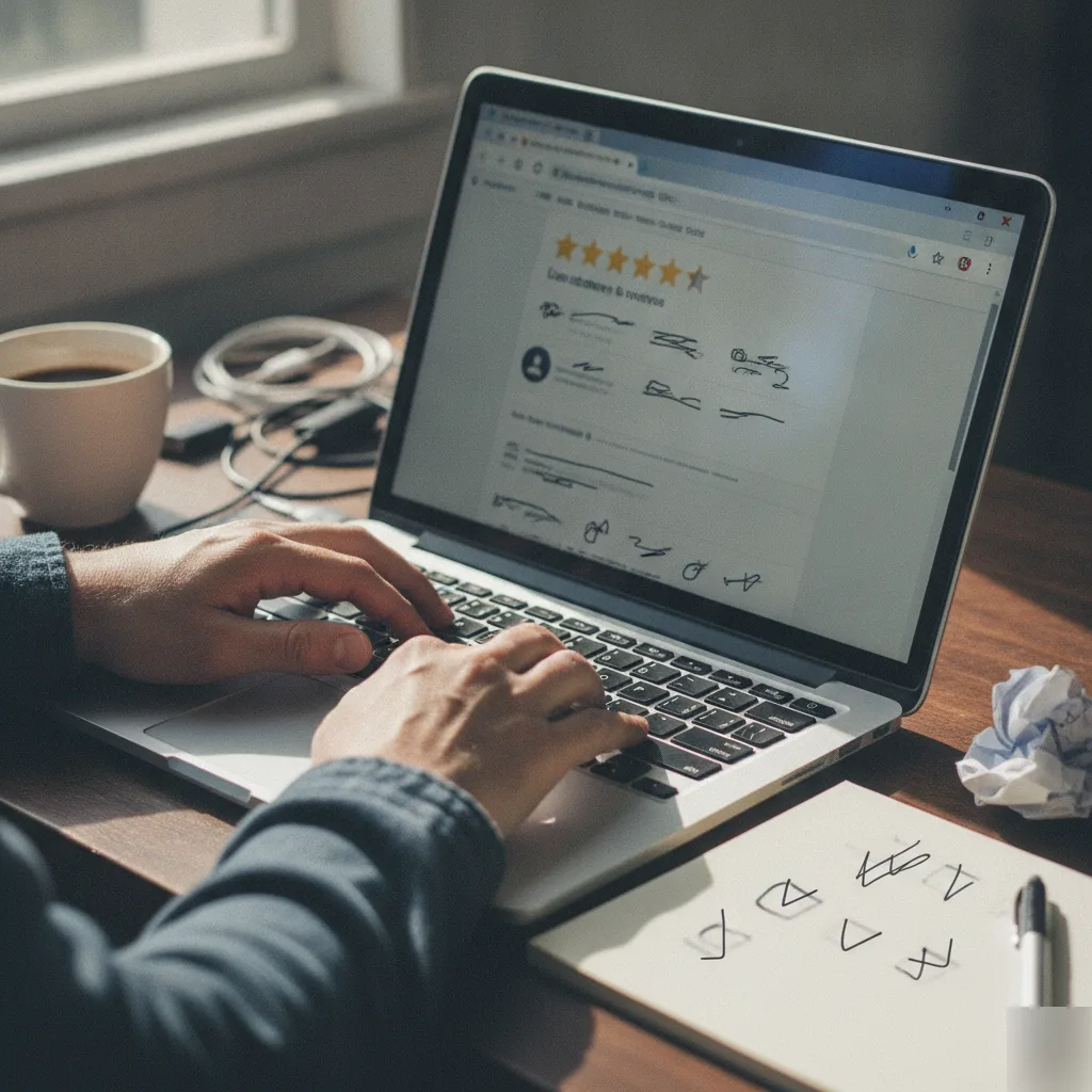 Hands managing Google Business Profile for B2B marketing in Northampton