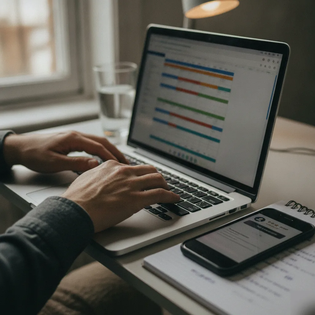Hands typing to manage Google reviews for Northampton social media management client