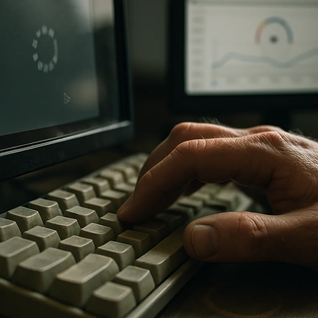 Close-up of hands typing while checking slow website load speed in Northampton